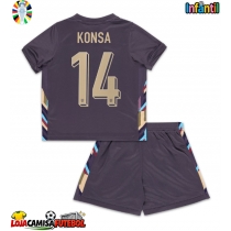 Camisa de Futebol Inglaterra Ezri Konsa #14 Equipamento Secundário Infantil Europeu 2024 Manga Curta (+ Calças curtas)